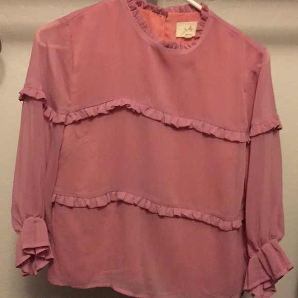 Pink Flirty Ruffle Front Top - Picture 4 of 5